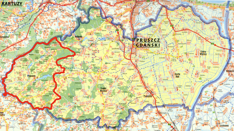 Gmina Przywidz na mapie Powiatu Gdańskiego