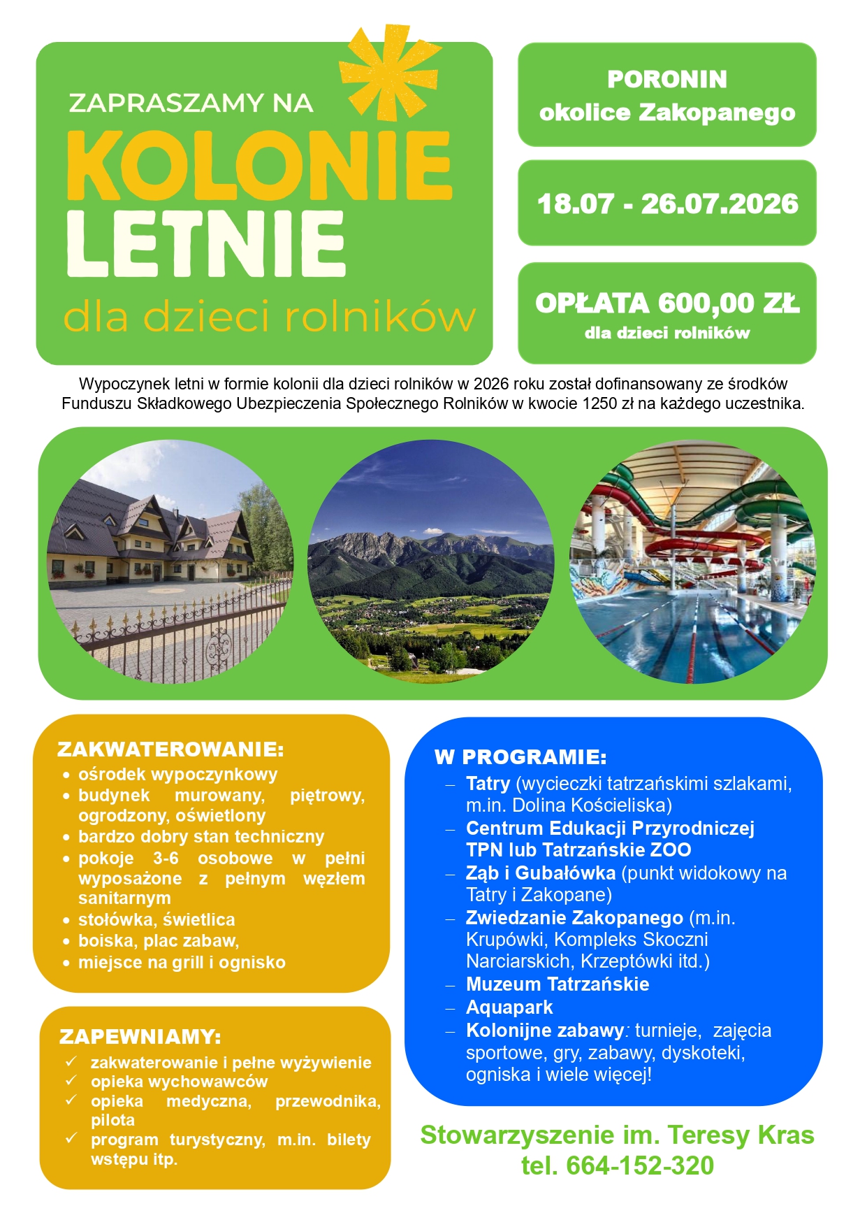  wakacyjne kolonie dla dzieci rolnik&oacute;w