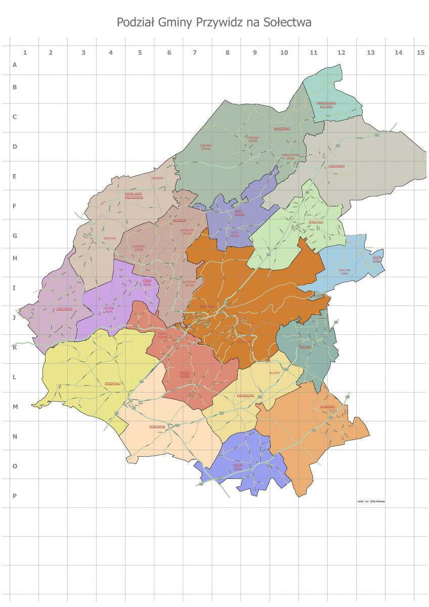 Mapa podziału na sołectwa