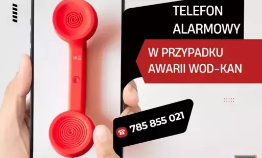 Telefon alarmowy w przypadku awarii  WOD-KAN