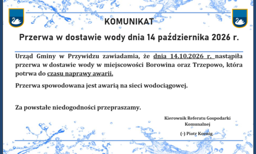 Przerwa w dostawie wody dnia 14 października 2026 r