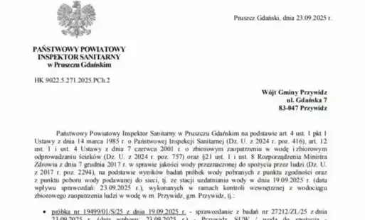 Komunikat Państwowego Powiatowego Inspektora Sanitarnego z dnia 23.09.2025