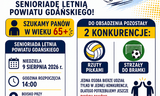 Dołącz do naszej reprezentacji na senioriadę letnią powiatu gdańskiego!