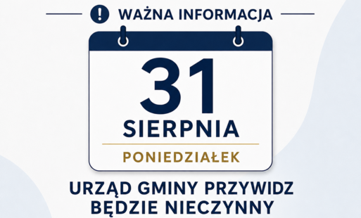 Urząd Gminy Przwidz będzie nieczynny dnia 31 sierpnia 